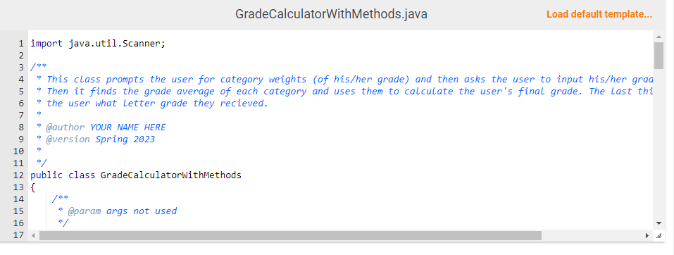 we have learned. This includes variables, Decisions, Loops, and Methods. Please read