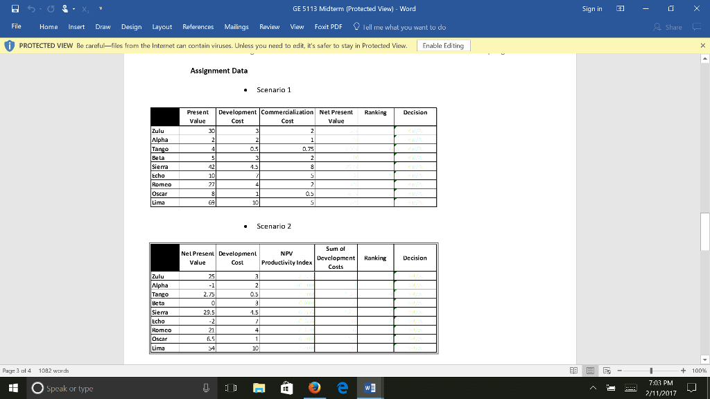 the calculations in detail. Describe what the difference between each type of