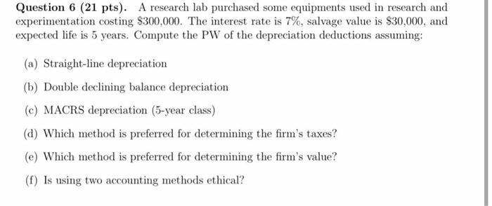  use formulas or excel tables Question 6 (21 pts). A research
