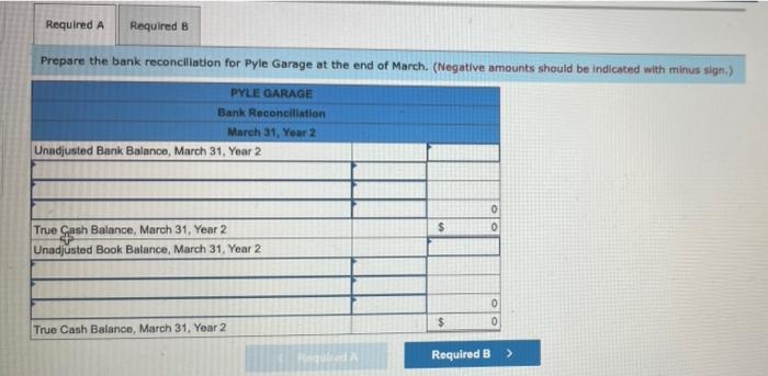Pyle Garage for March, Year 2: BANK STATEMENT HAZARD STATE BANK 215
