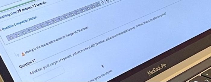  maining Time: 29 minutes, 12 seconds. Question Completion Status A Moving