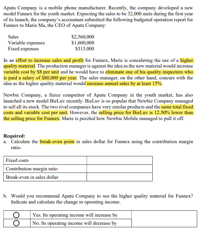  need help with part B. the answer is No. Its operating