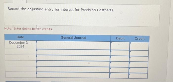 provide working capital for anticipated expansion. Precision signs a one-year, 8% promissory
