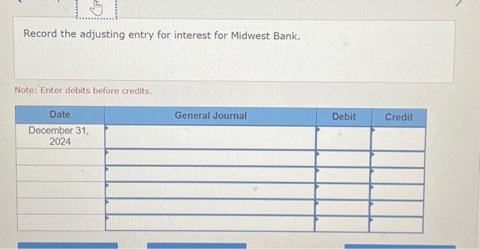 note to Midwest Bank under a prearranged shortterm line of credit interest