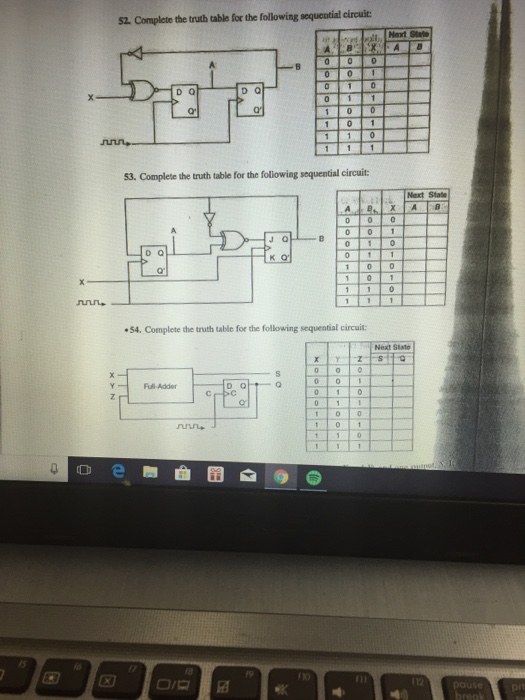  S2. Complete the truth table for the following sequential circuit Next