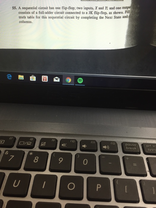 Stale 53. Complete the truth table for the foliowing sequential circuit Next