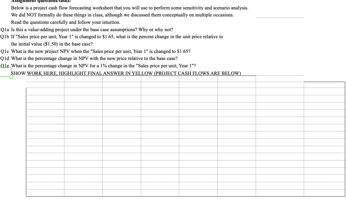 Please answer the question! THANKYOU will up vote Below is a project