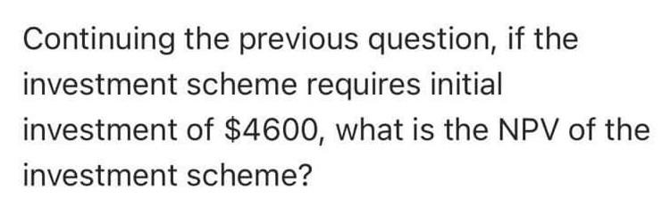 of the year, and you are offered an investment scheme that will