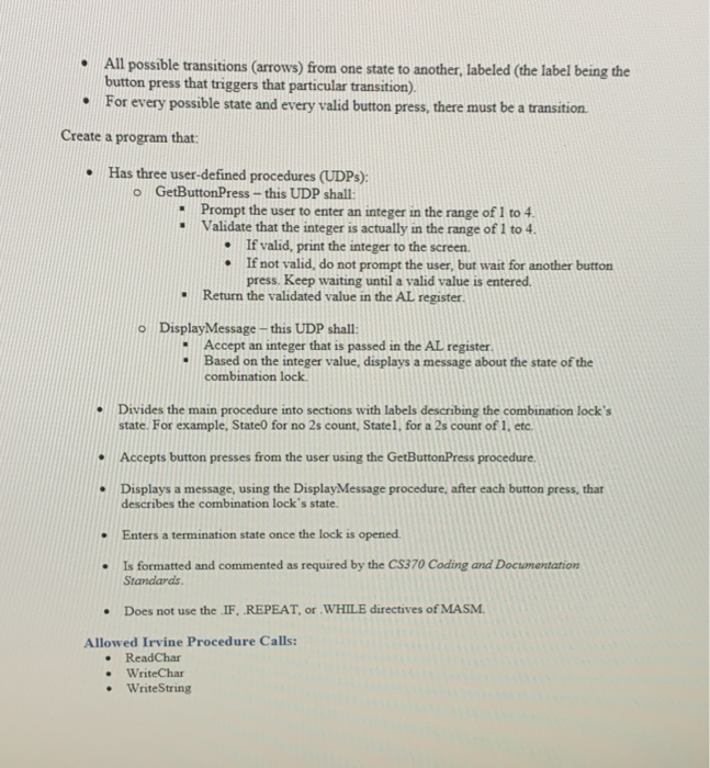 you will create a combination lock simulation. The combination lock has four