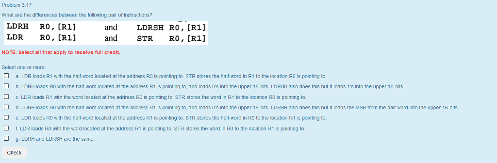 Problem 3.17 What are the differences between the following pair of