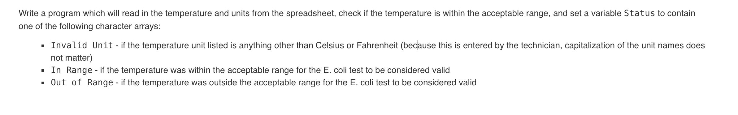 THE EXCEL FILE. AND USE ONLY IF, ELSE IF LOOPS FOR THIS