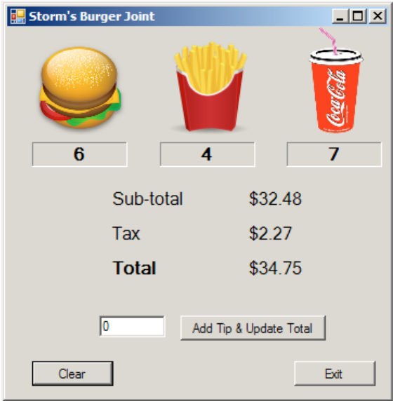 your store (you can sell any items you want). Form layout and