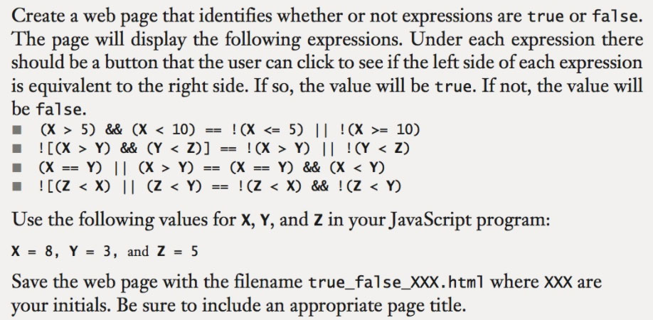 This is in JavaScript please Create a web page that identifies whether