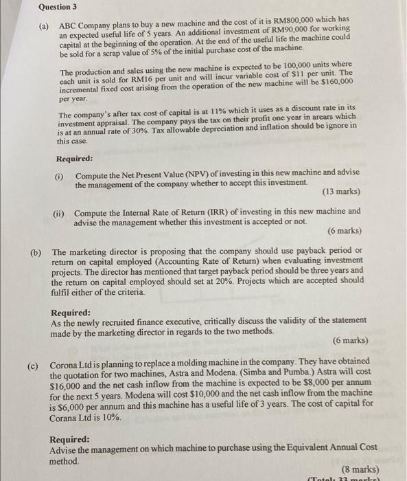 please show calculation step by step. answer only question 3b) and c).much