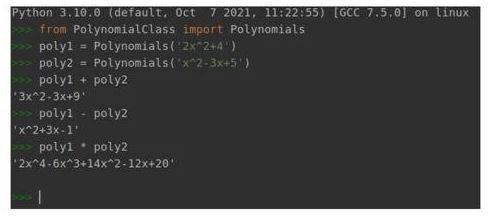 univariate polynomials is: a* x" + a-1 *x + +a,*x+a This class