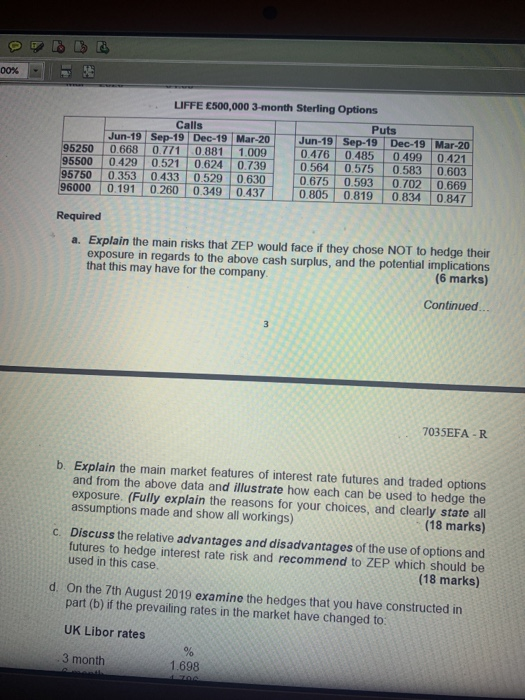 Question 1 You are the finance director of Zibuck Engineering Plc (ZEP),