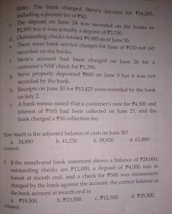31, 2004 bank reconciliation, Cloud Corp. has made available the following information: