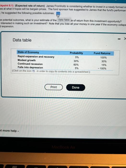 these polental outcones, what is your estmate of the expected rate of