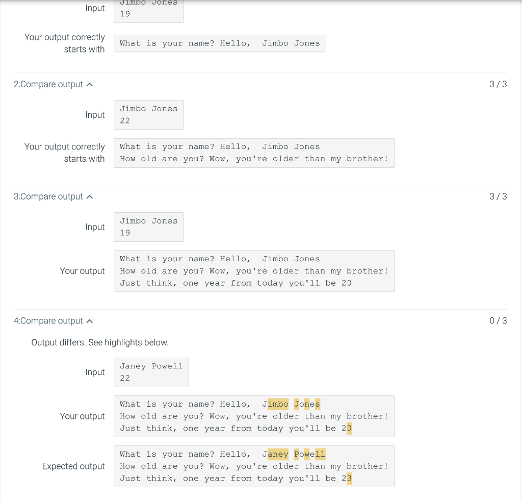 the code to get both correct but not at the same time,
