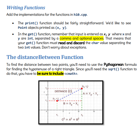 and h10.h. Here is what I have for h10.cpp: #include #include using