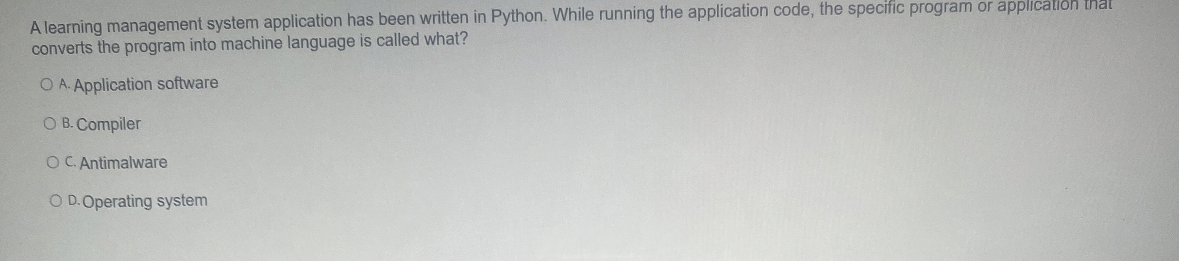  A learning management system application has been written in Python. While