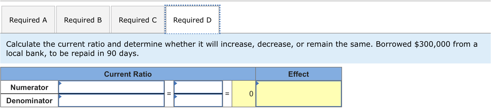 ratio and determine whether it will increase, decrease, or remain the same.