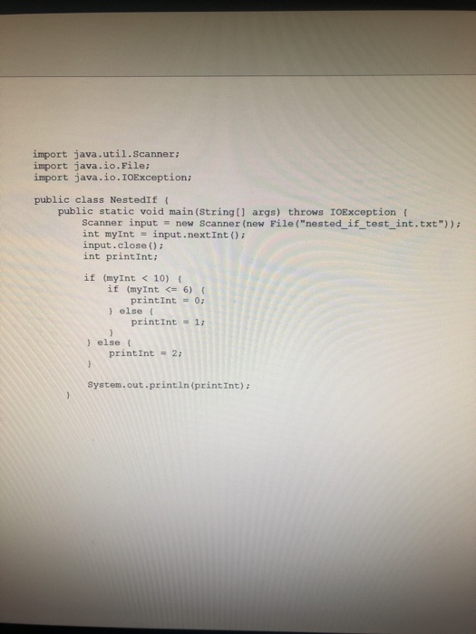 Program Nestedlf Program Due Thursday by 11:59pm Points 10 Submitting a file
