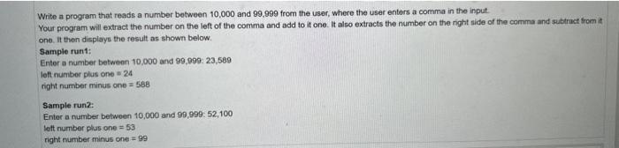 write the code in python Write a program that reads a number