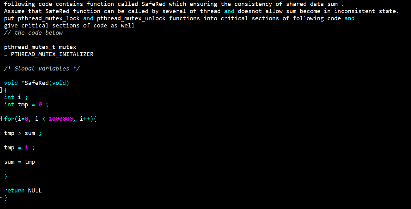  following code contains function called SafeRed which ensuring the consistency of