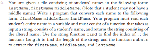 I'm currently using Visual Studio C++ 9. You are given a file