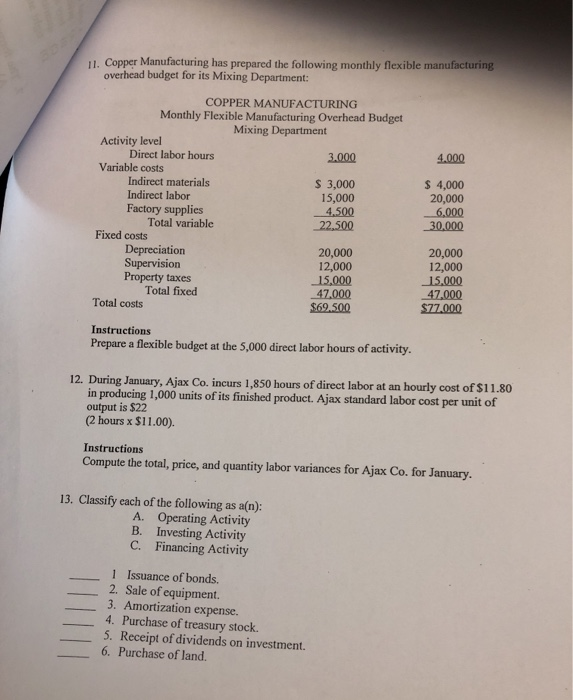 flexible budget contains only variable costs. A) static budget is prepared for