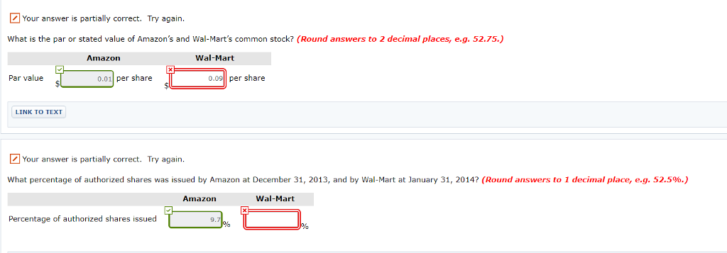Please help me fix my answer. Thank you! Amazon.com, Inc. is the