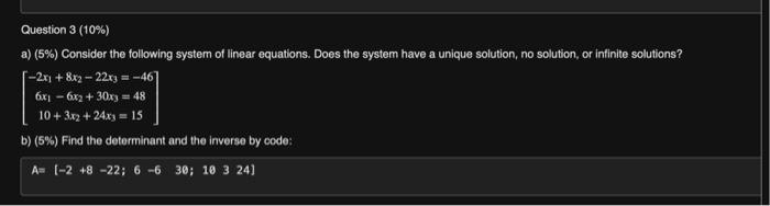  please use Matlab, please show all codes used, if you can