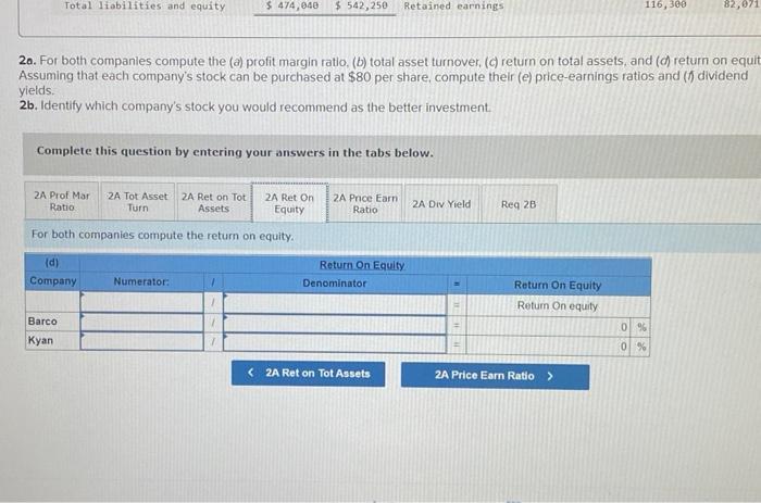 asset turnover, ( ) return on total assets, and ( d )