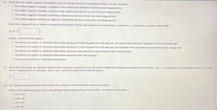 (a) indicate about the relationztip between the two variables? The scatter diagram