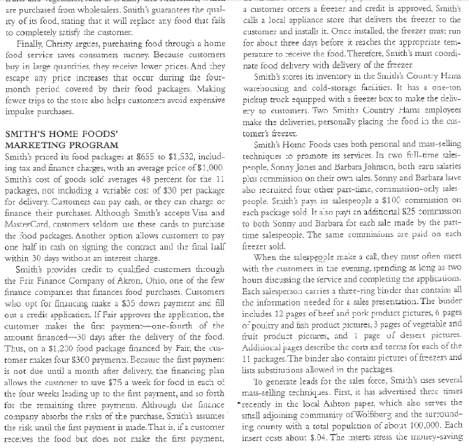 By using the information provided calculate the average contribution per package of