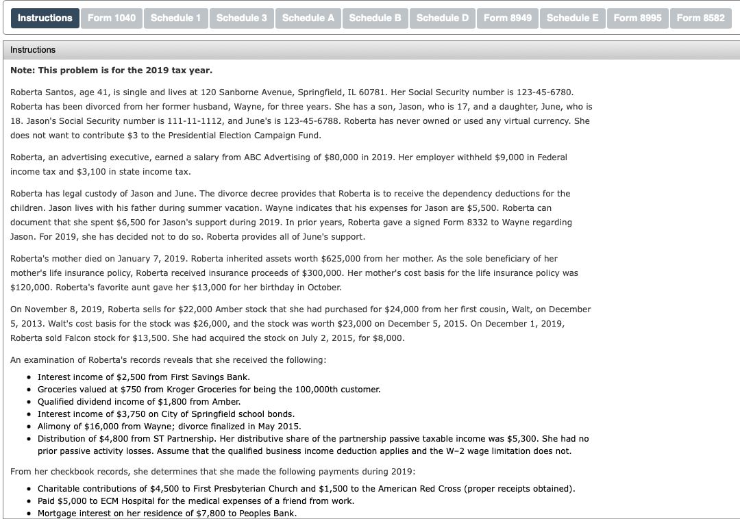  Instructions Form 1040 Schedule 1 Schedule 3 Schedule A Schedule B