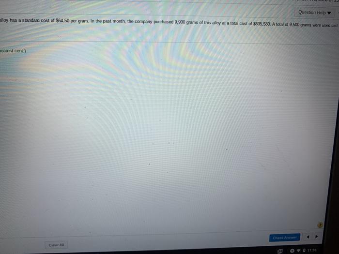 produces class rings. Its best-selling model has a direct materials standard of