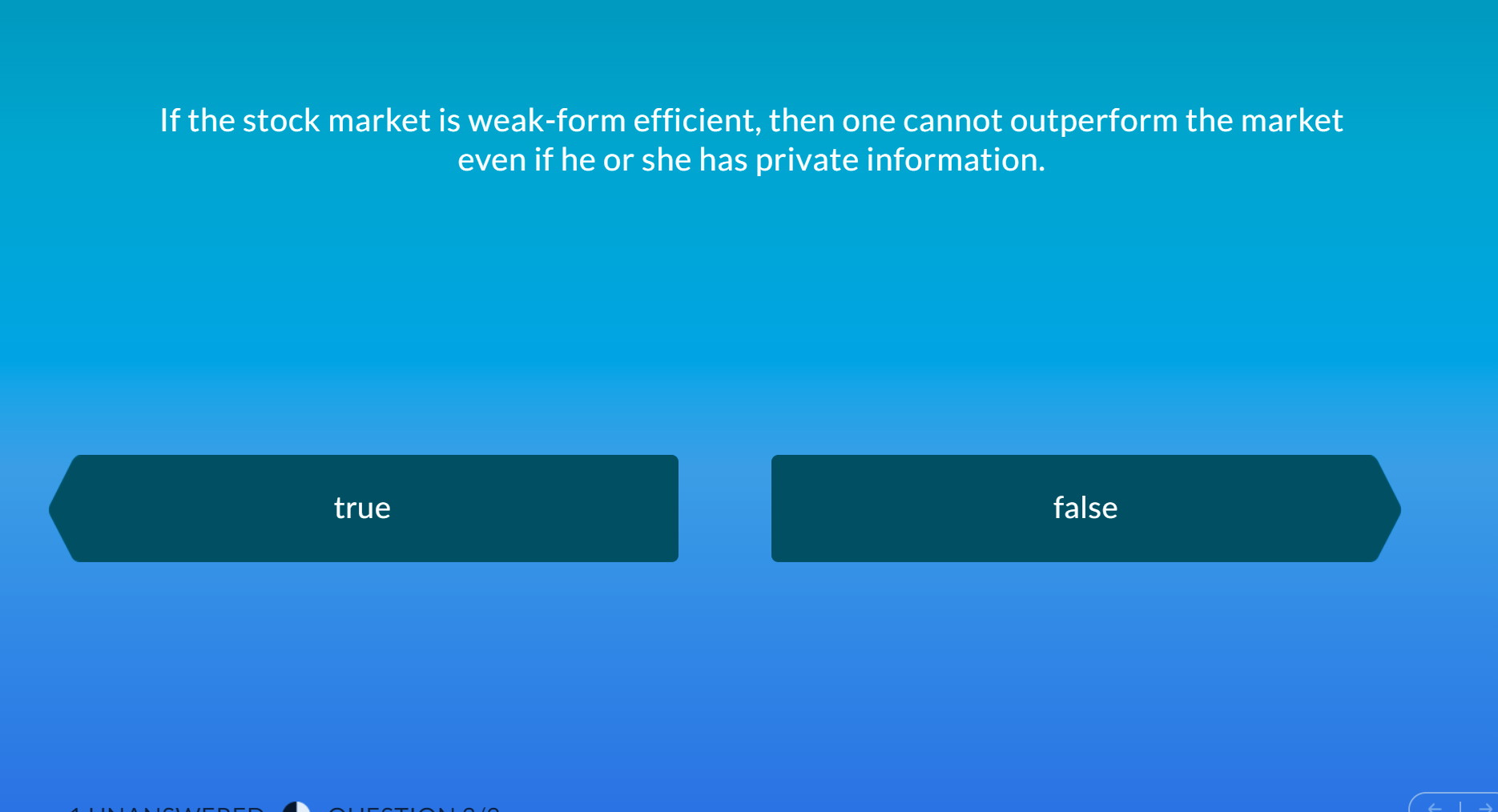 Hello, may I have help with this question? If the stock market
