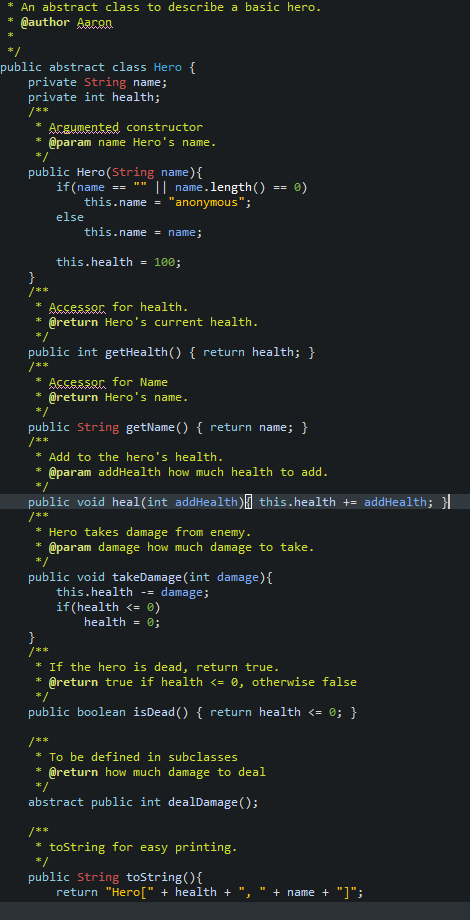  Consider the already codded snippits Question 1. (Magician.java, Healer.java, Fighter.java, HeroTester.java)
