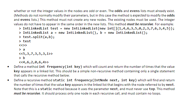 IntNode next ; public IntNode(int data, IntNode next) { this.data = data