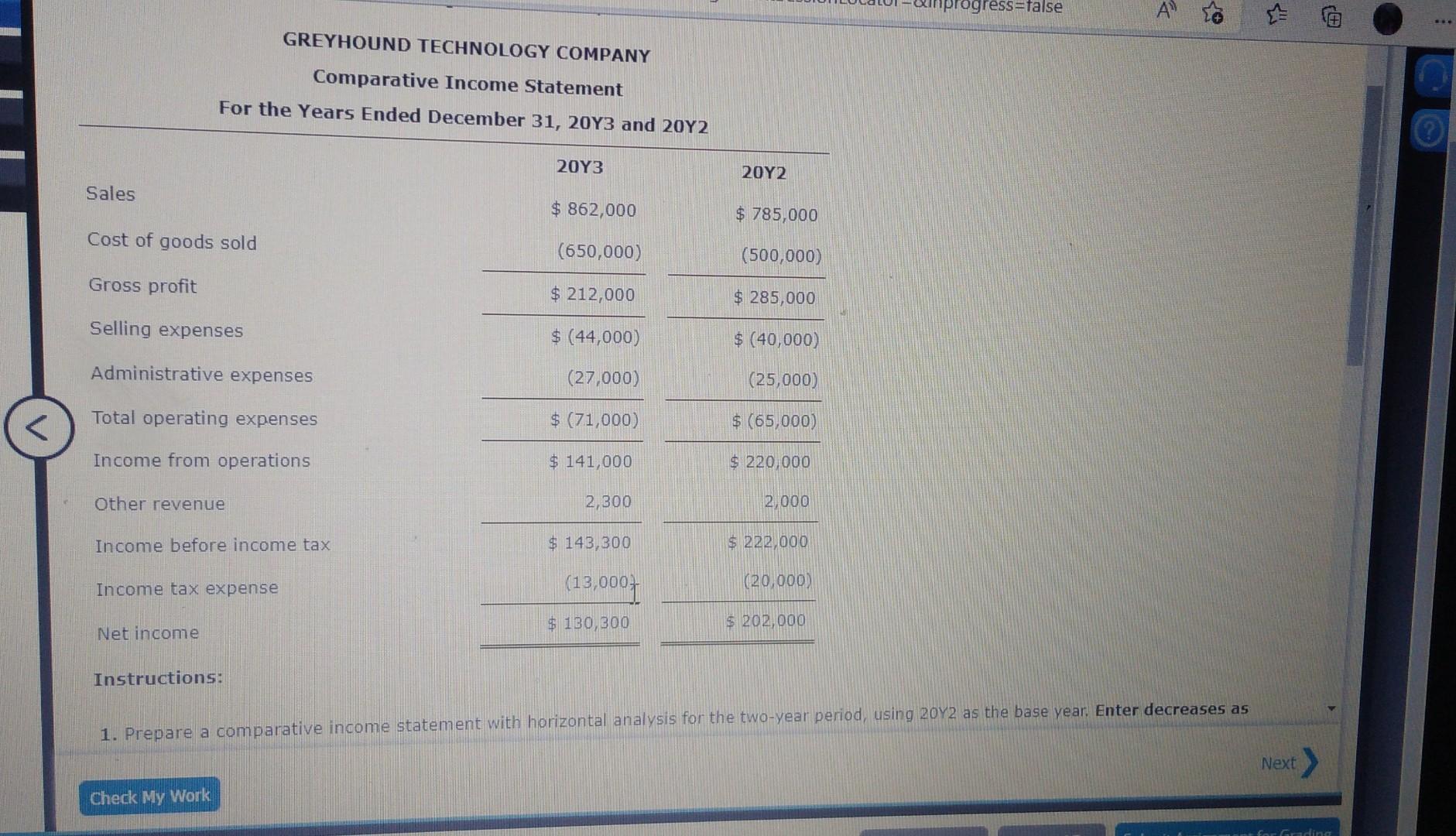 decreases as negative amounts and negative percentages. Round percentage changes to one