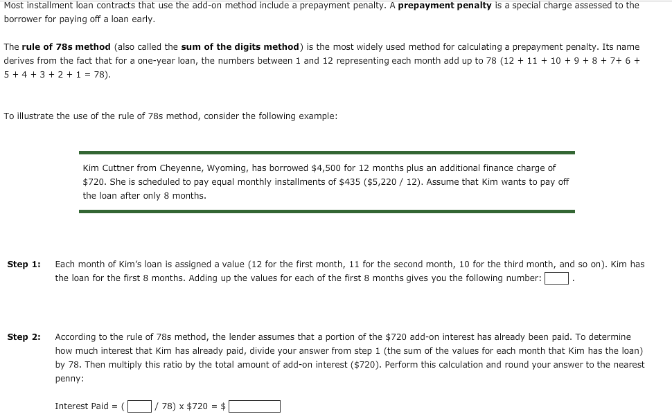 Most installment loan contracts that use the add-on method include a