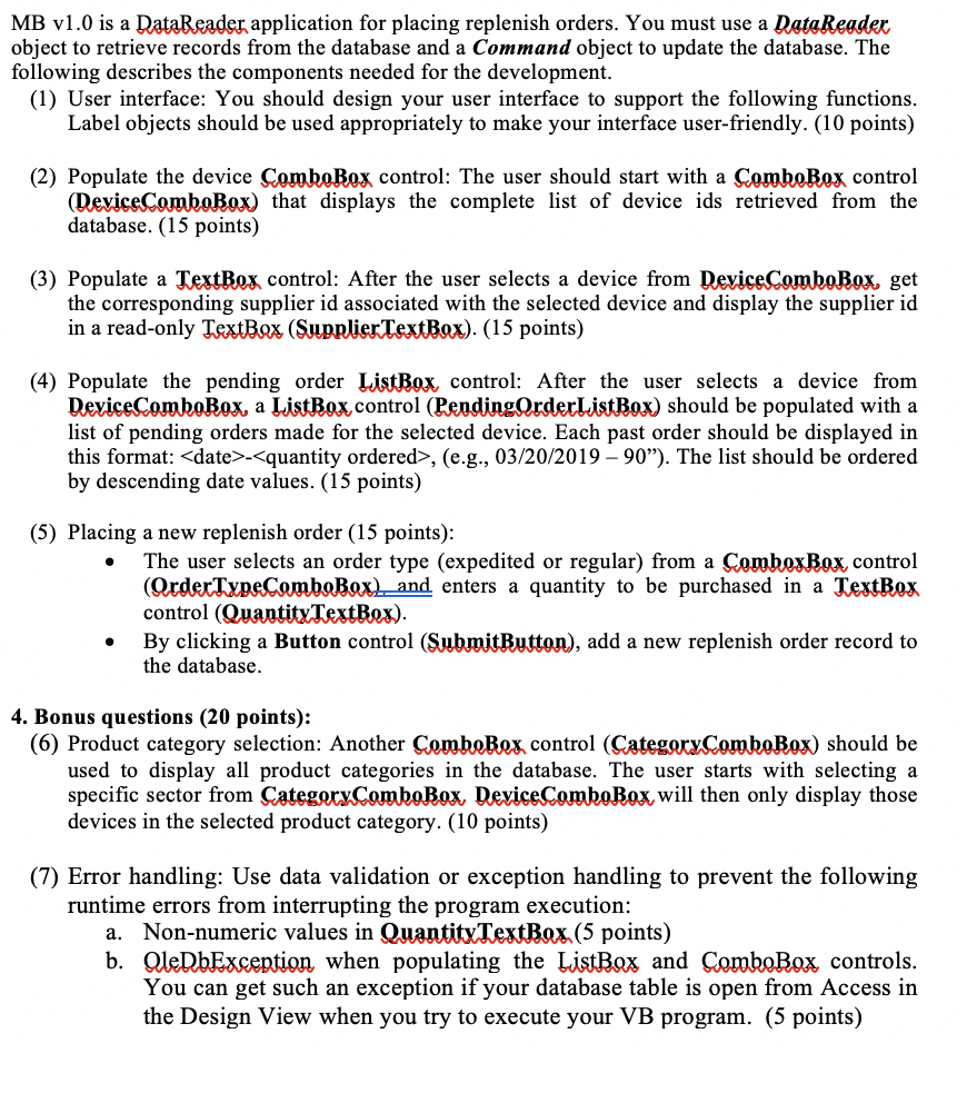 A DataReader Application VB.NET Programming w/ Microsoft Visual Studio 2015 Need This