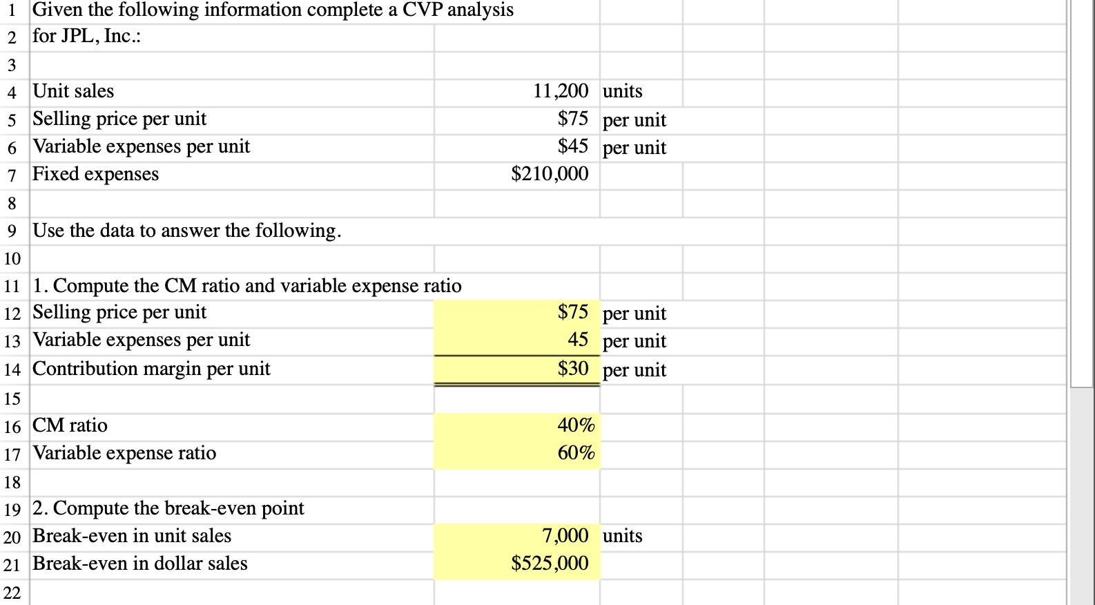 How do you do it on excel formula 1 Given the