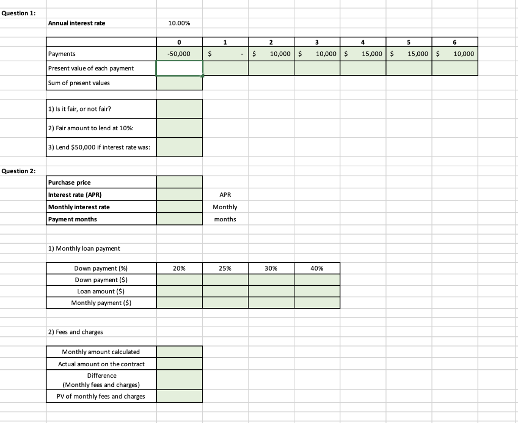  Please answer with excel formulas for the excel portion. So that