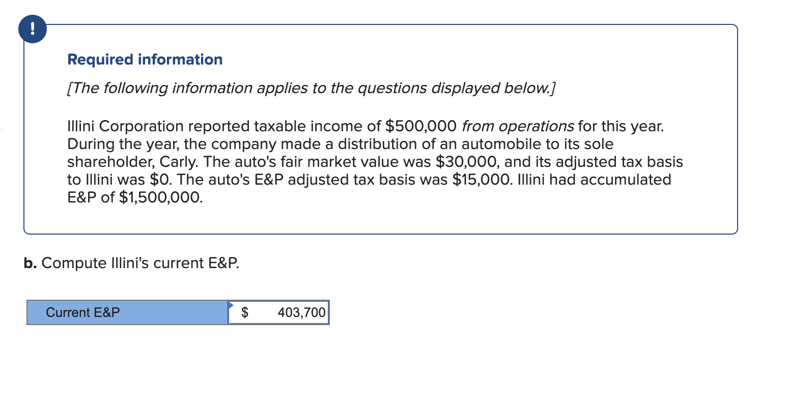 applies to the questions displayed below.] Illini Corporation reported taxable income of