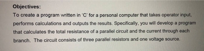 source voltage in volts and each resistor value in ohms. These variables