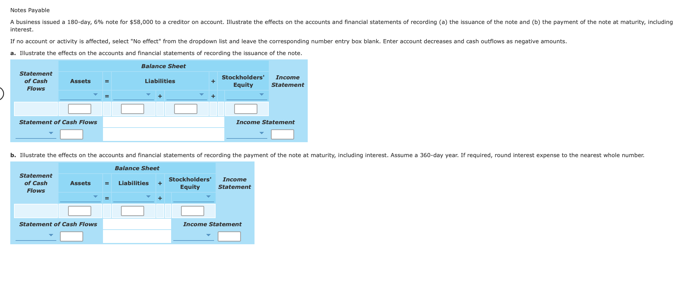 How do i solve this? Notes Payable A business issued a 180-day,