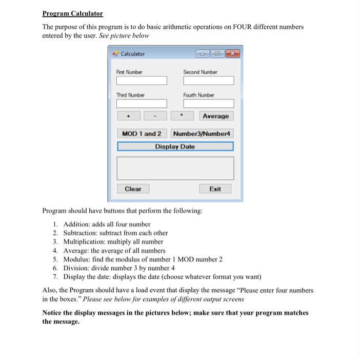  Need this in visual basic code Simple as possible Program Calculator